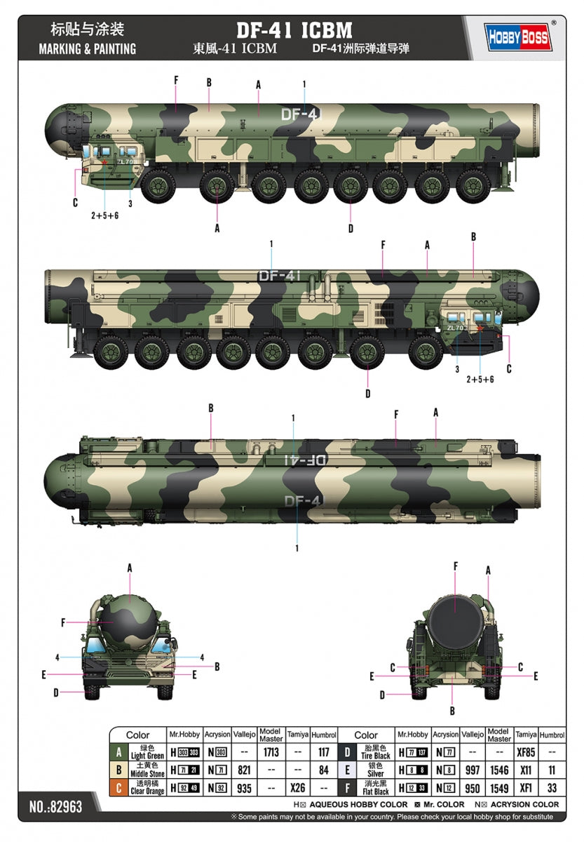 Hobby Boss 82963 DF-41 ICBM 1/72 – zdjęcie 2