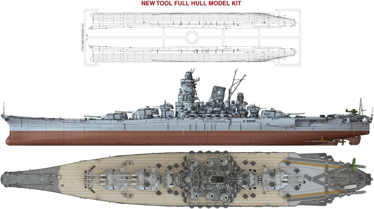 Pontos 70002R1 Cuirassé japonais Yamato 1945 (Nouveau moule, coque complète) 1/700 – imagen 13
