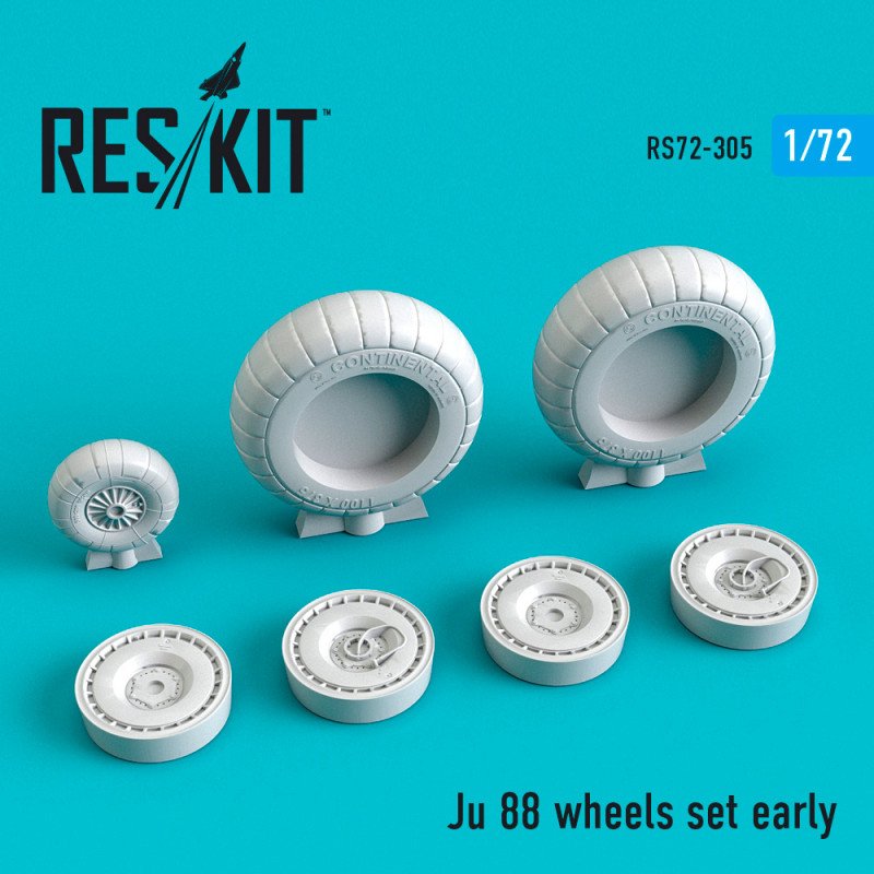 RESKIT RS72-0305 Jeu de roues Ju 88 début 1/72
