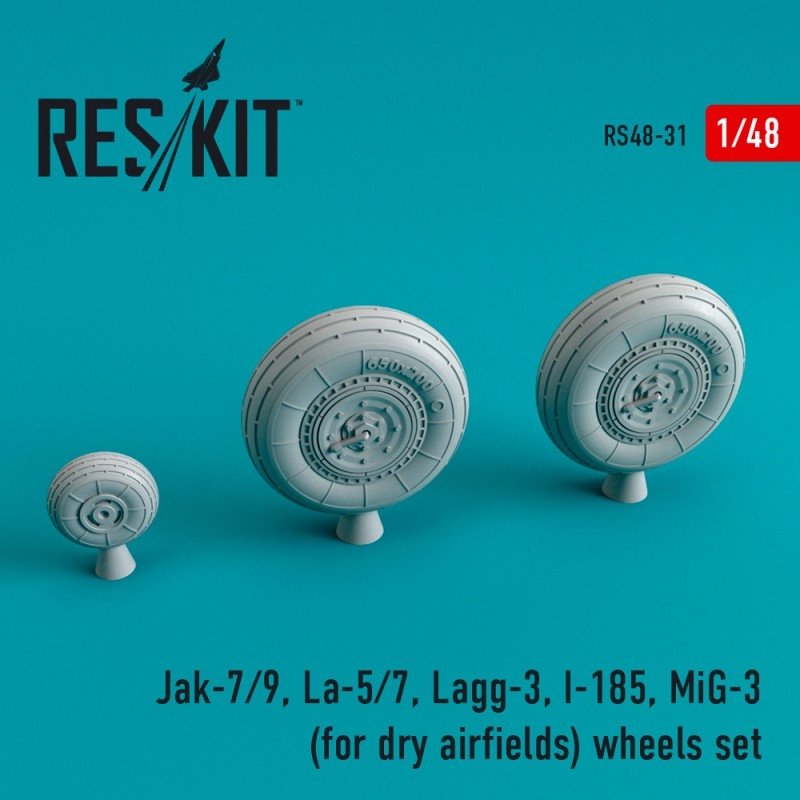 RESKIT RS48-0031 Jak-7/9, La-5/7, Lagg-3, I-185, MiG-3 jeu de roues 1/48