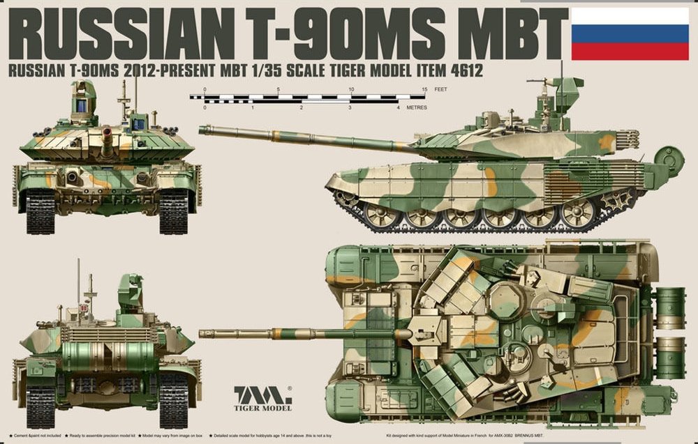 Maquette Tiger 4612 Char de combat principal russe T-90MS au 1/35