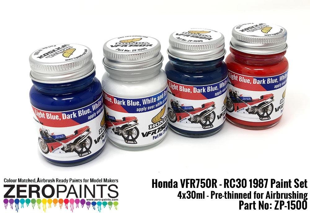 Kit de peinture Zero Paints ZP-1500 Honda VFR750R - RC30 1987 (4 pots de 30 ml)
