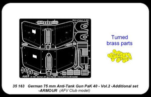 Aber 35163 Kit de blindage pour pistolet antichar allemand Pak 40, partie 2 (AFV) (1/35)