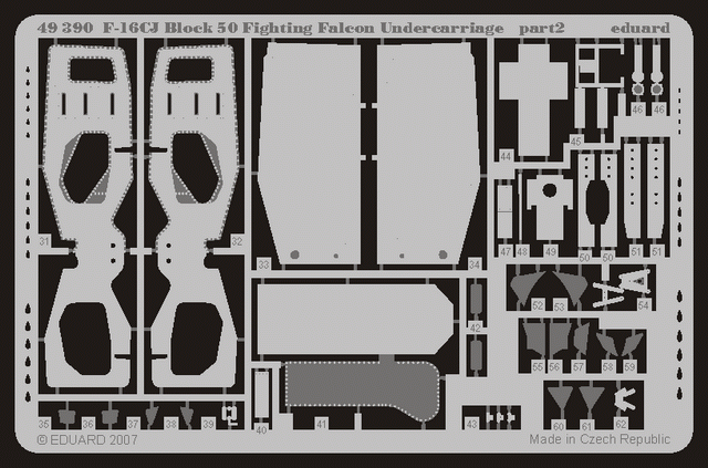 Train d&amp;#39;atterrissage Eduard 49390 F-16CJ Block 50 au 1/48 Tamiya – imagen 2