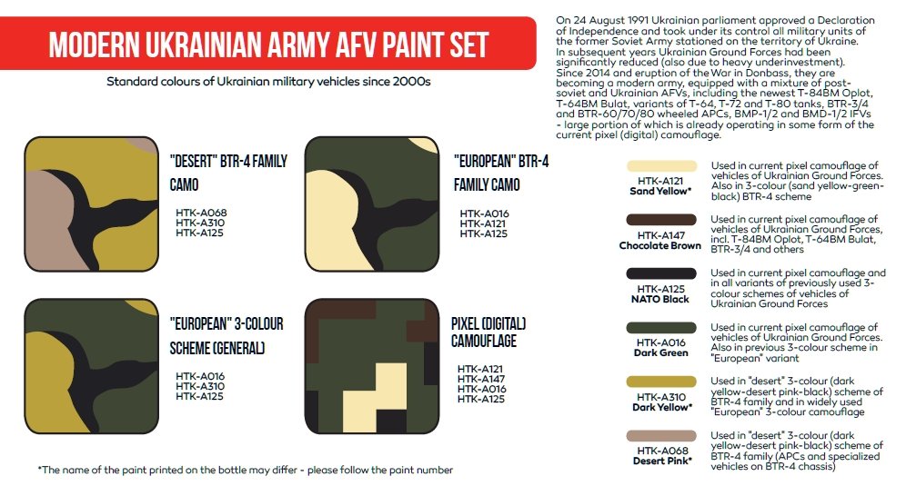 Kit de peinture Hataka HTK-AS112 pour véhicules blindés de combat modernes de l&amp;#39;armée ukrainienne, 6 x 17 ml – Bild 3