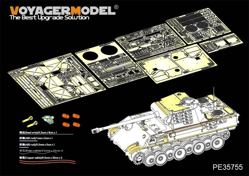 Maquette Voyager PE35755 Char d'assaut allemand Panther A/G Pz.Rgt.26 Basic de la Seconde Guerre mondiale (pour TAMIYA 35170/35174) 1/35