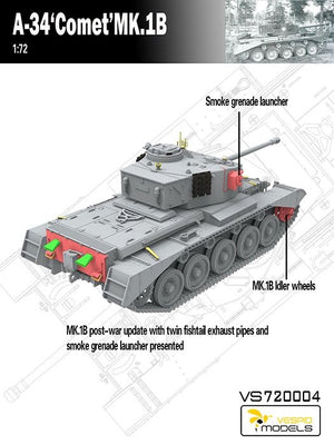Maquette Vespid Models VS720004 A-34 Comet MK.1B 1/72 – Bild 7