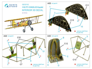 Intérieur imprimé en 3D et coloré sur papier décalcomanie (ICM) Quinta Studio QD32152 PT-13/N2S-2/5 Kaydet 1/32  – image 2