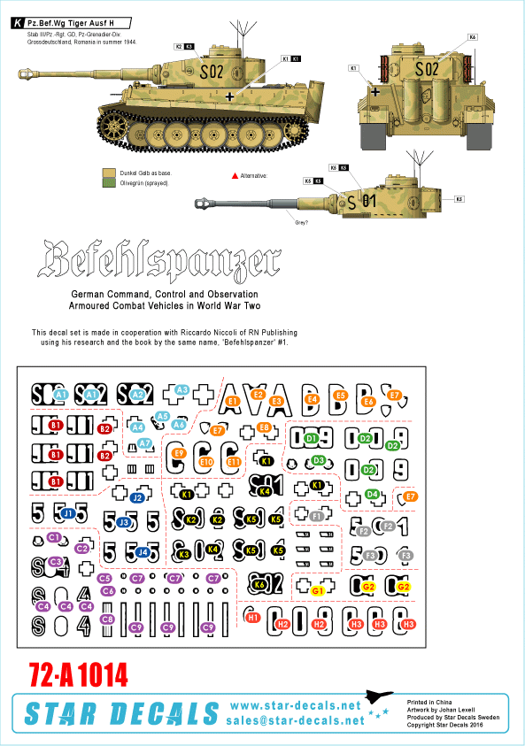 Star Decals 72-A1014 Befehlspanzer # 5. Commandement allemand 1/72 – immagine 3