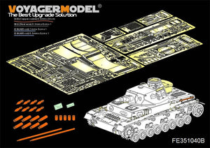 Maquette Voyager PE351040B Char allemand Pz.Kpfw.IV Ausf.F1 version de base B de la Seconde Guerre mondiale, munitions incluses (pour Border BT-003) 1/35