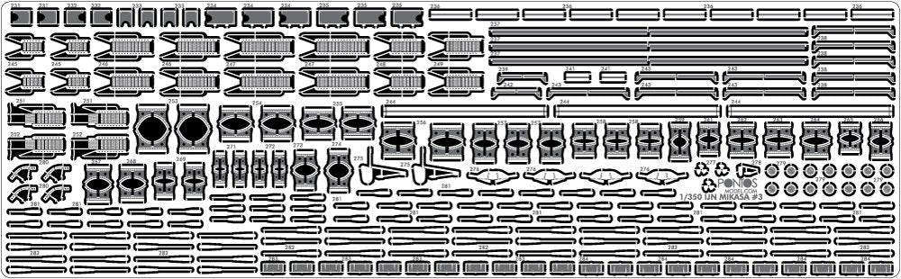 Pontos 35021F1 IJN Mikasa 1905 Ensemble de détail (1/350) – Bild 12