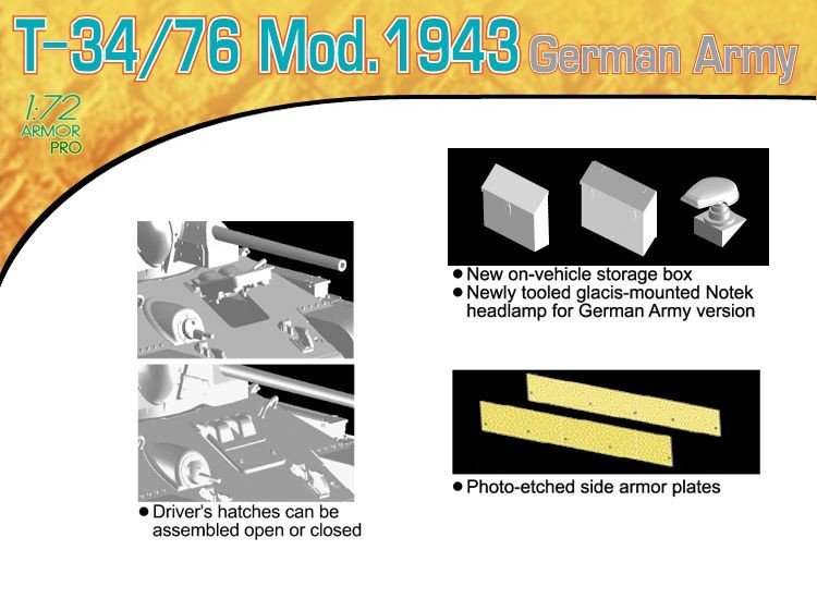 Dragon 7268 T-34/76 Mod.1943 Armée allemande (1/72) – immagine 4