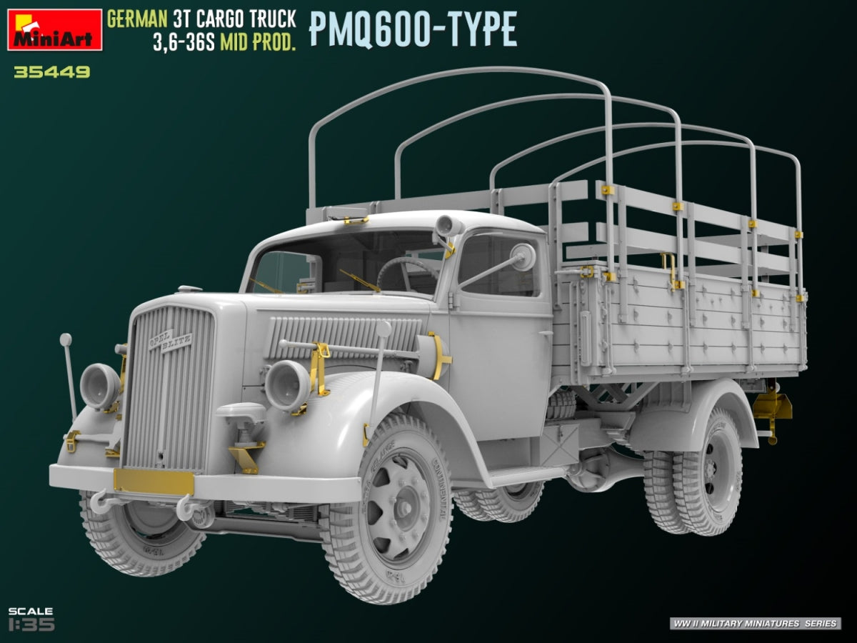Miniart 35449 Camion cargo allemand 3T 3.6-36S MID PROD. PMQ600-TYPE 1/35 – image 2