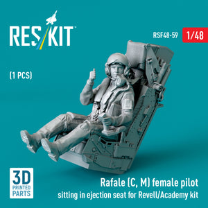 RESKIT RSF48-0059 Rafale (C, M) pilote féminine assise dans un siège éjectable pour maquette Revell/Academy (1 pièce) (Impression 3D) 1/48 – image 2