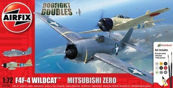 Coffret cadeau Airfix 50184 Grumman F4F-4 Wildcat et Mitsubishi Zero en combat aérien (échelle 1/72)