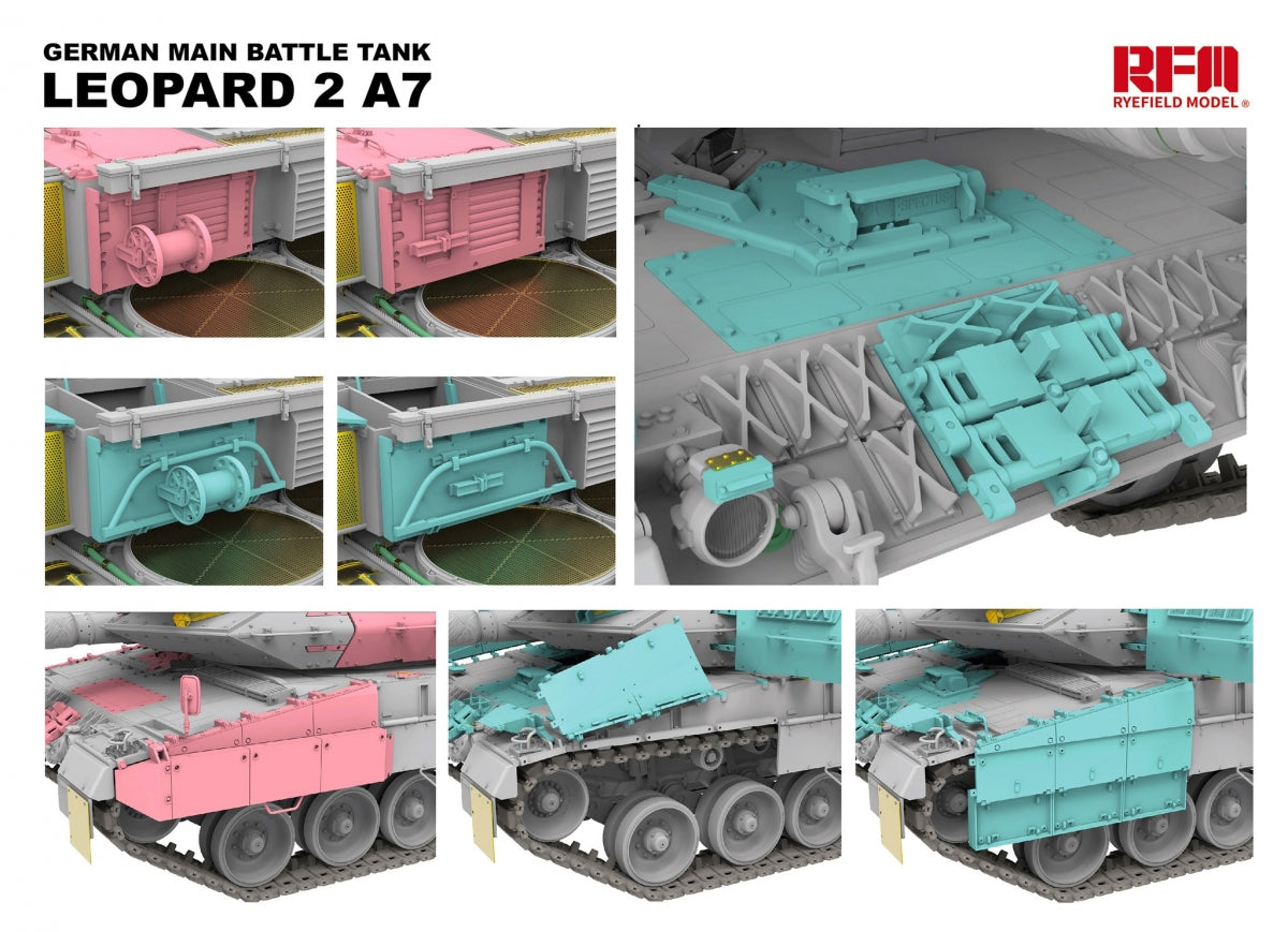Maquette Rye Field 5108 Leopard 2 A7 Char de combat principal allemand au 1/35 – immagine 5