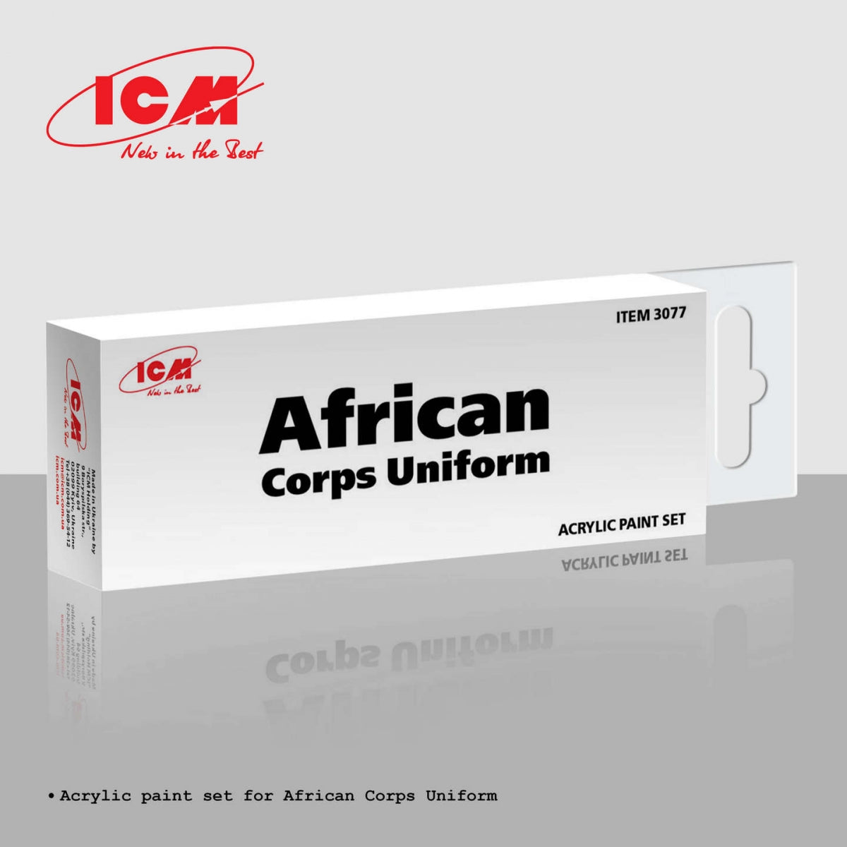 ICM 3077 Kit de peinture acrylique pour uniformes de l&amp;#39;African Corps, 12 ml x 6