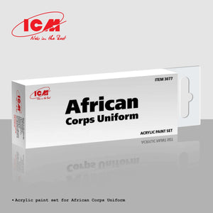 ICM 3077 Kit de peinture acrylique pour uniformes de l&amp;#39;African Corps, 12 ml x 6