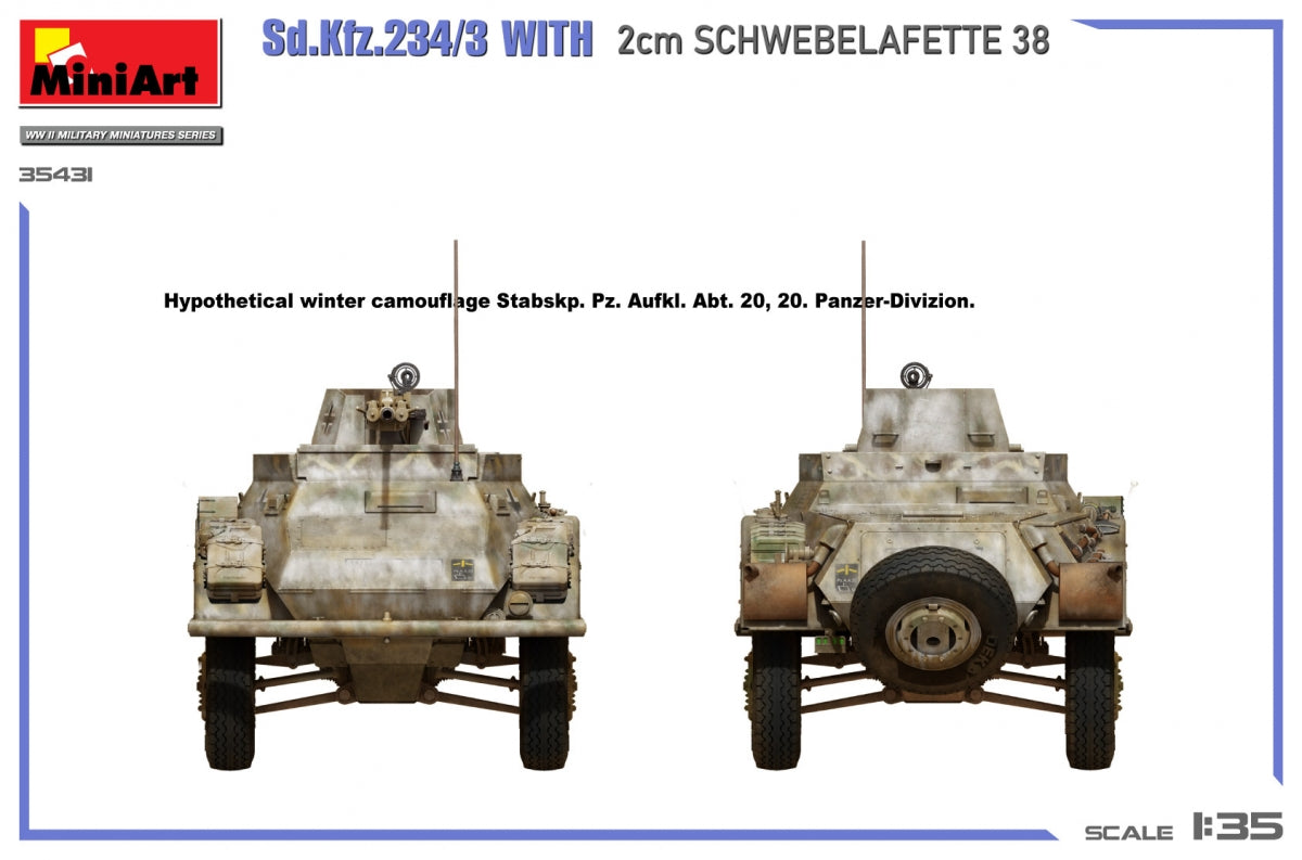 MiniArt 35431 Sd.Kfz.234/3 Avec 2cm Schwebelafette 38 1/35 – immagine 16
