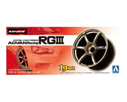 Aoshima 00902 Rims + Tires Advan Racing Rgiii 1/24