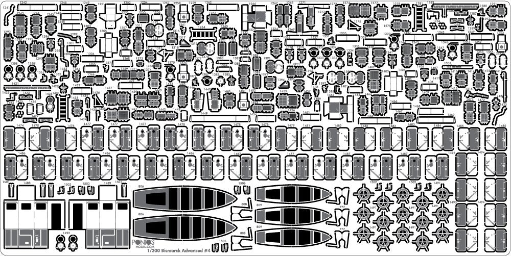 Pontos 21001F1 BISMARCK 1941 Ensemble d&amp;#39;extension avancé (1/200) – imagen 4