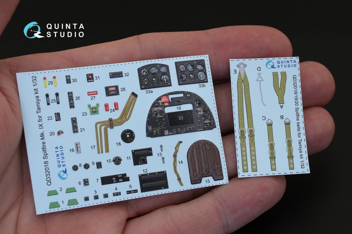 Intérieur du Spitfire Mk.IX imprimé en 3D et coloré sur papier décalcomanie Quinta Studio QD32018 (pour maquette Tamiya) au 1/32 – immagine 2