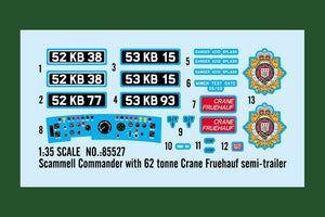 Hobby Boss 85527 Scammell Commander avec grue de 62 tonnes et semi-remorque Fruehauf au 1/35  – image 3