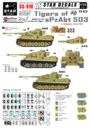 Star Decals 35-916 Tigres du sPzAbt 503 3 1/35