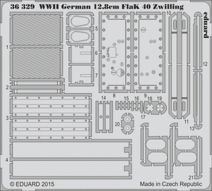 Eduard 36329 WWII allemand 12,8 cm FlaK 40 Zwilling 1/35 Takom