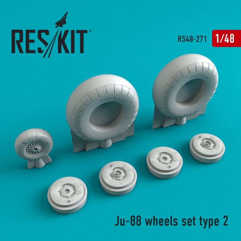 RESKIT RS48-0271 Jeu de roues Ju-88 type 2 1/48