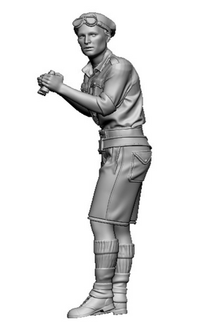 Glowel Miniatures 35951 Commandant de véhicule blindé britannique en Afrique (1 figurine, imprimée en 3D) 1/35