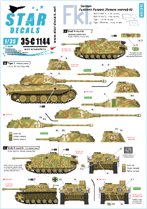 Star Decals 35-C1144 Panzers allemands Funklenk (Fkl) #2.1/35