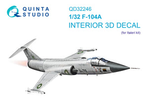 Intérieur imprimé en 3D et coloré sur papier décalcomanie Quinta Studio QD32246 F-104A (Italeri) 1/32