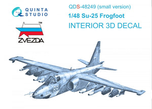 Intérieur imprimé en 3D et coloré sur papier décalcomanie Quinta Studio QDS-48249 Su-25 (Zvezda) 1/48