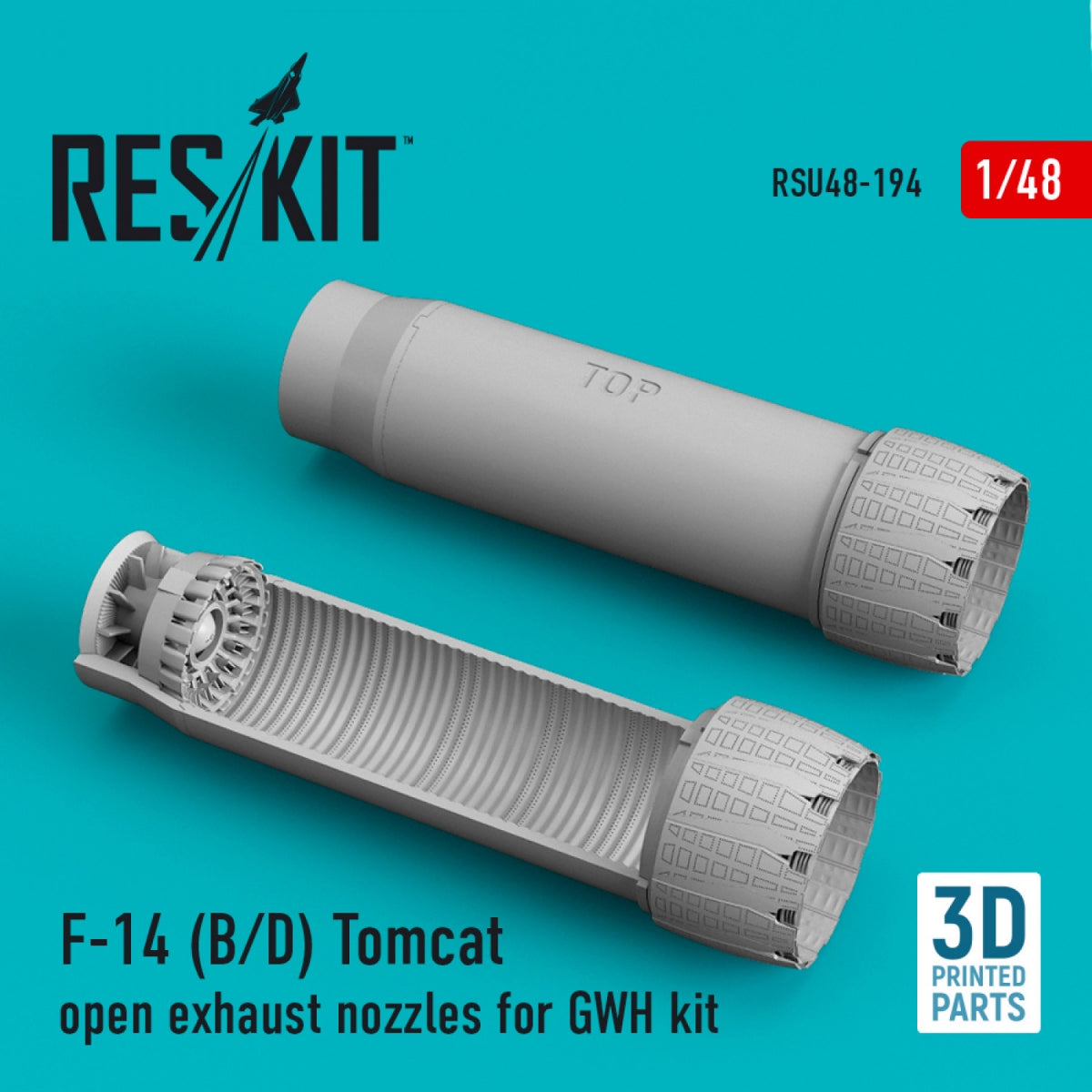 RESKIT RSU48-0194 F-14 (B,D) &amp;quot;TOMCAT&amp;quot; OPEN EXHAUST NOZZLES FOR GWH KIT (3D PRINTED) 1/48 – zdjęcie 2