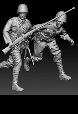 Glowel Miniatures 35014 Équipe antichar polonaise en course 1/35
