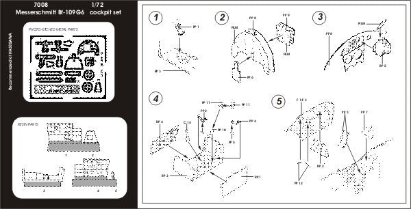 Ensemble cockpit Aires 7008 Messetschmitt Bf 109G 1/72 HASEGAWA – immagine 2