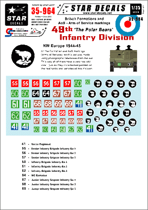 Star Decals 35-964 49e division d&amp;#39;infanterie britannique 1/35