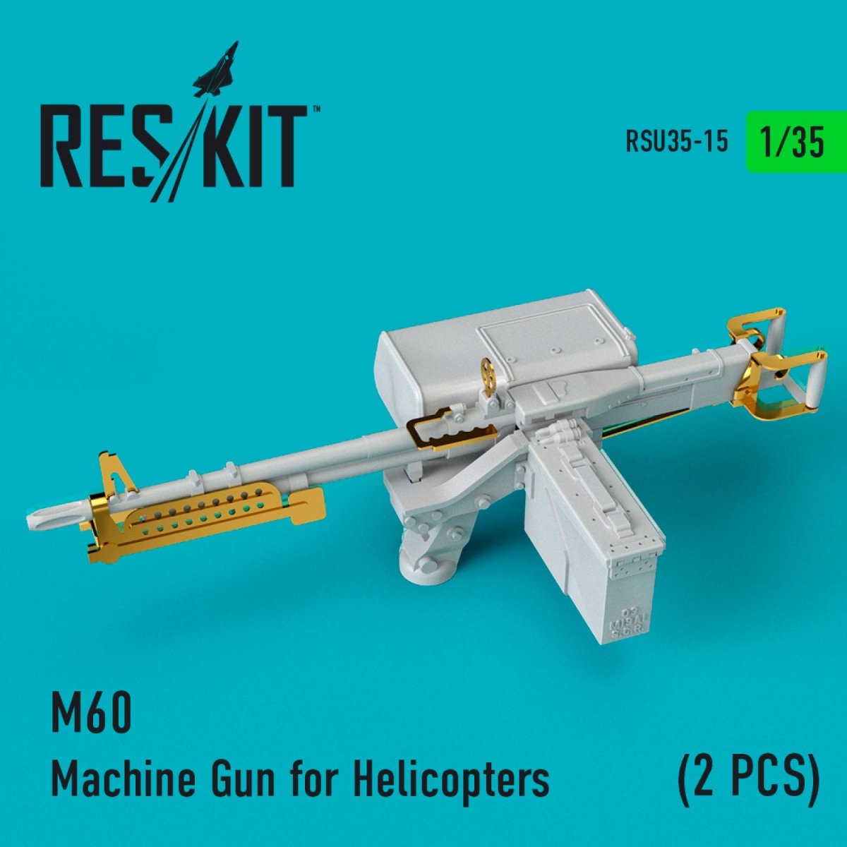 RESKIT RSU35-0015 MITRAILLEUSES M60 POUR HÉLICOPTÈRES (2 PIÈCES) 1/35