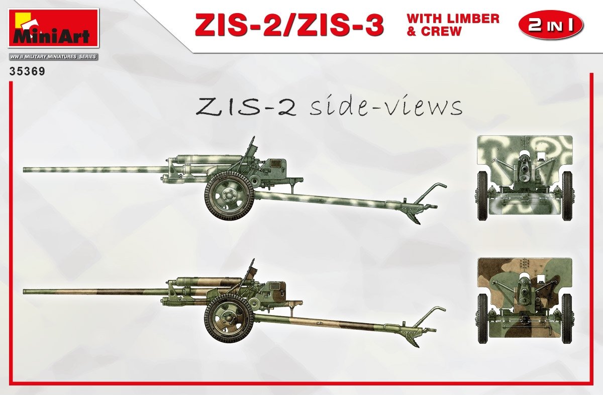 MiniArt 35369 ZiS-2/ZiS-3 avec avant-train et équipage 1/35 – image 2