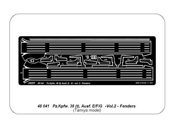 Aber 48041 Pz.Kpfw..38 (t) Ausf. Char allemand E/F/G Pz.38 (t) pt.2-ailes 1/48 – imagen 5