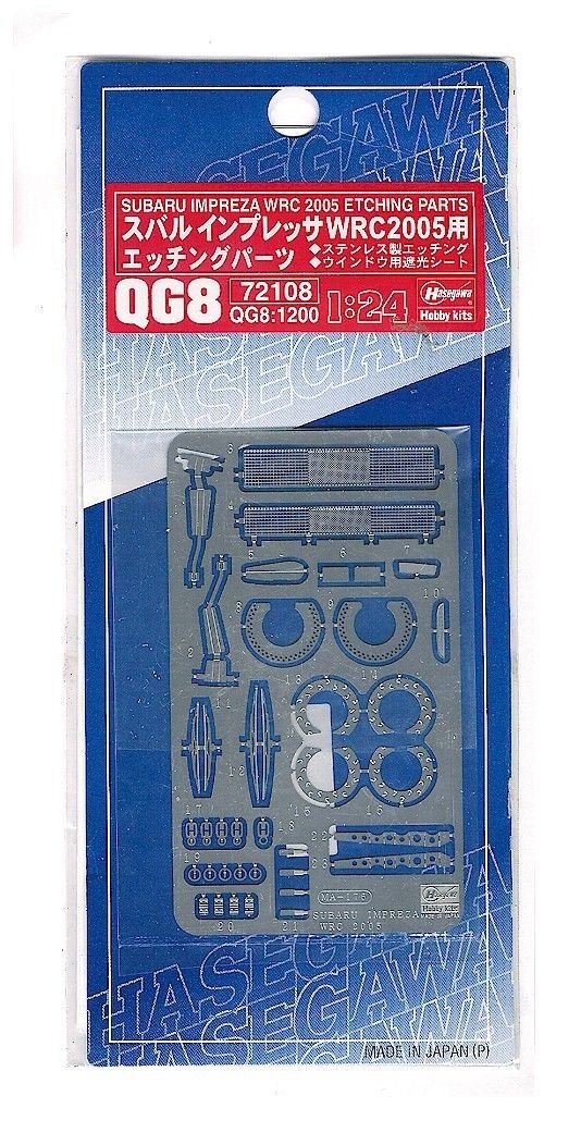 Hasegawa QG8 (72108) Subaru Impreza WRC 2005 Pièces photogravées 1/24