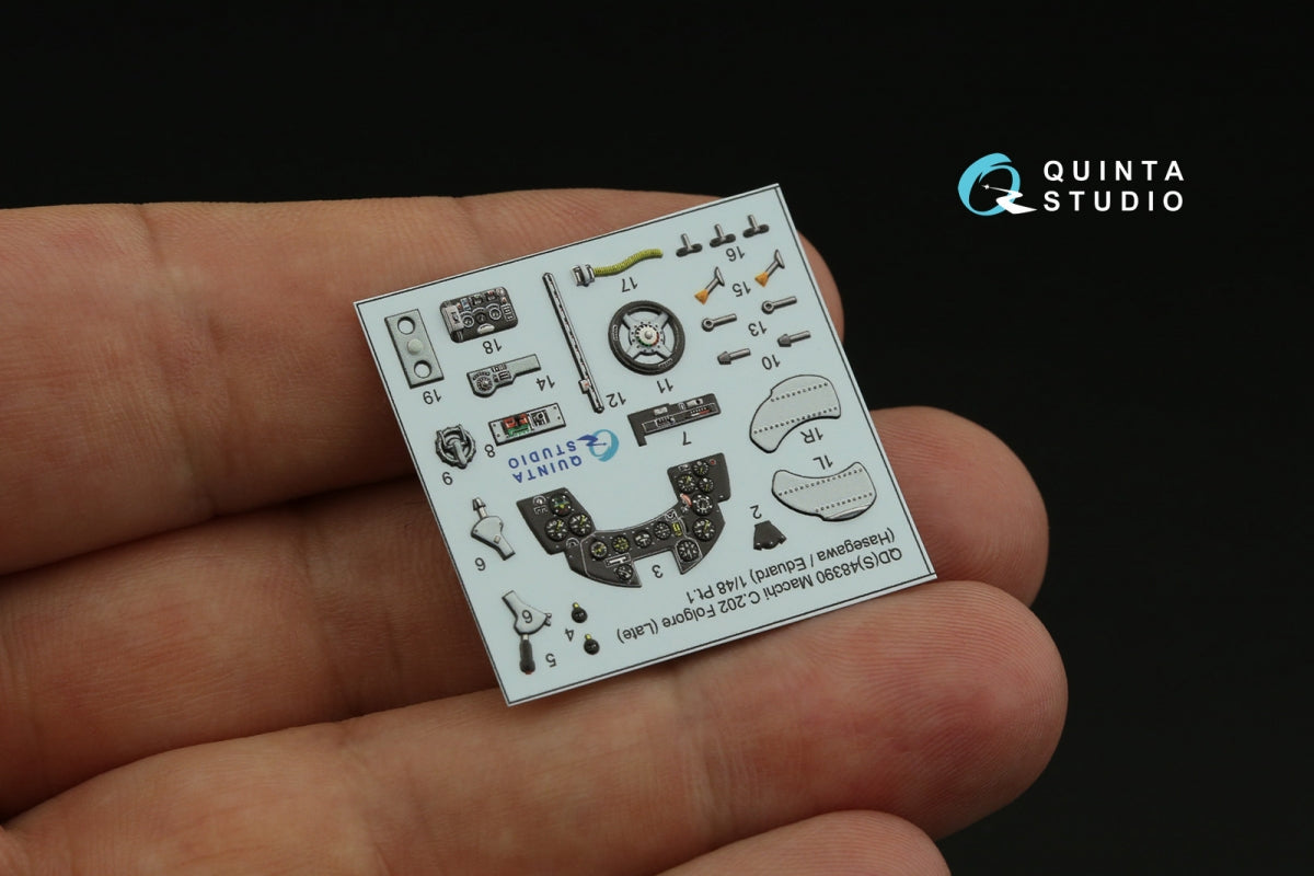 Quinta Studio QD48390 Macchi C.202 Folgore Late 3D-Printed &amp;amp; coloured Interior on decal paper (Hasegawa/Eduard) 1/48 – zdjęcie 7