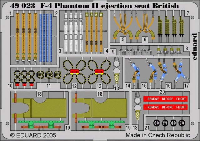 Siège éjectable Eduard 49023 F-4 britannique 1/48 Revell Hasegawa