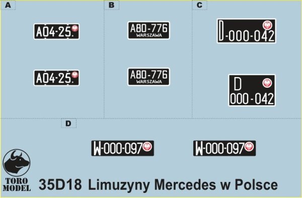 ToRo Modèle 35D18 - Voitures de luxe Mercedes-Benz en service en Pologne 1/35