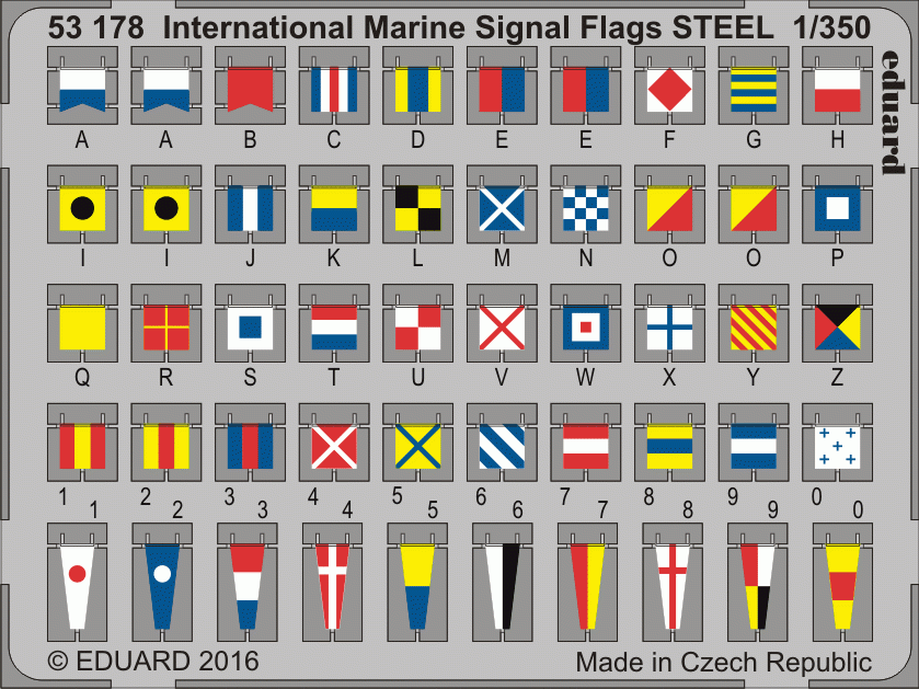 Eduard 53178 Pavillons de signalisation maritime internationaux ACIER 1/350