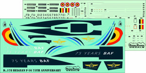 Décalcomanies ModelMaker D48178 F-16 belge 75e anniversaire 1/48  – immagine 2