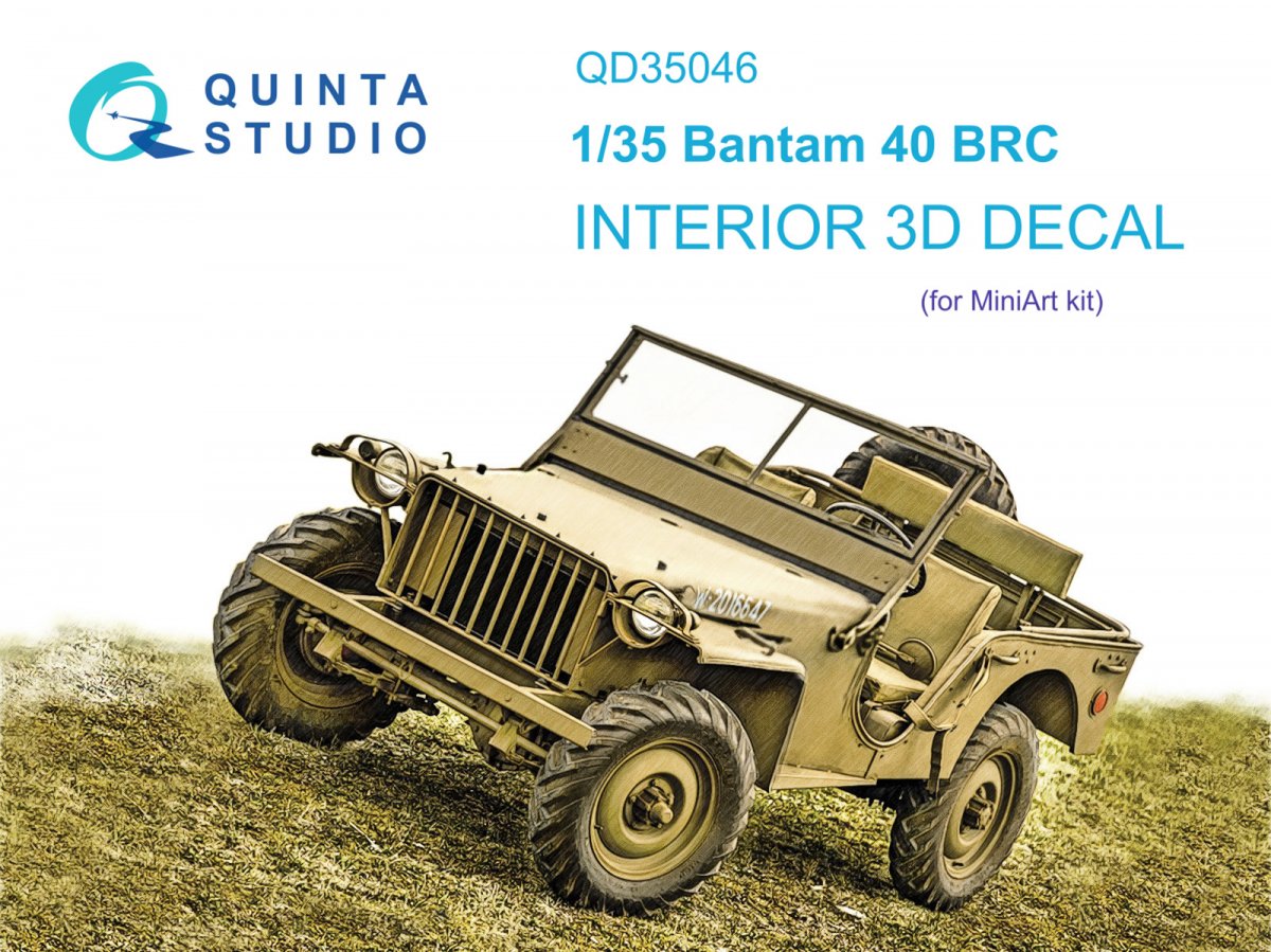 Intérieur imprimé en 3D et coloré sur papier décalcomanie Quinta Studio QD35046 Bantam 40 BRC (Mini Art) 1/35