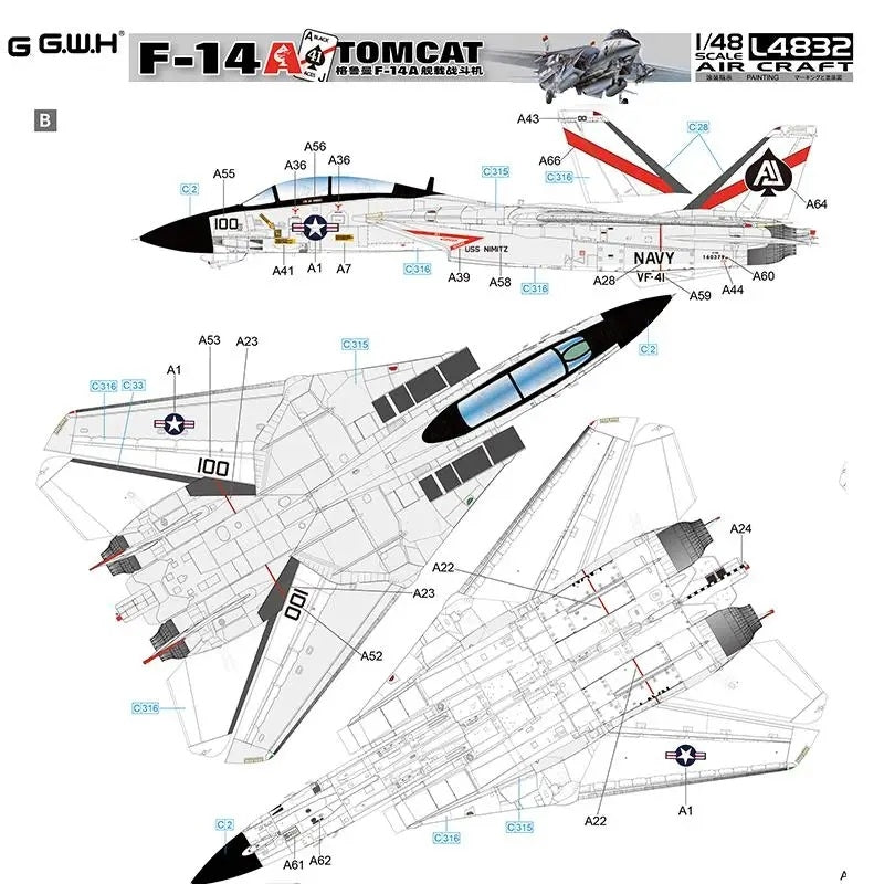 Maquette Great Wall Hobby L4832 F-14A Tomcat au 1/48 – image 2