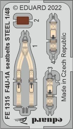 Ceintures de sécurité Eduard FE1315 F4U-1A STEEL HOBBY BOSS 1/48